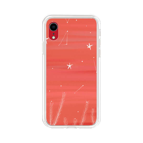 Coral Night Sky with Stars and Plants iPhone XR Case