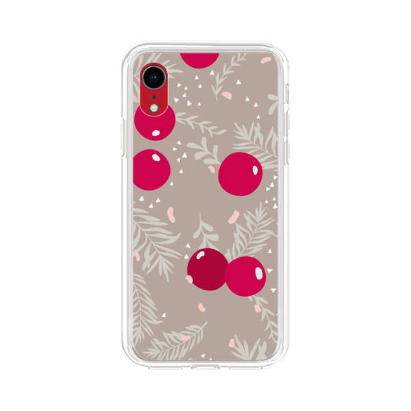 Cranberries and pine branches holiday pattern iPhone XR Case