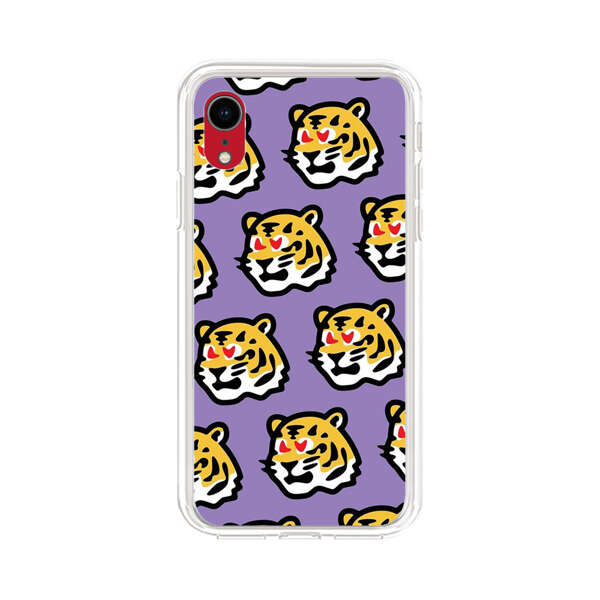 Cute Tiger with Heart Eyes Pattern iPhone XR Case