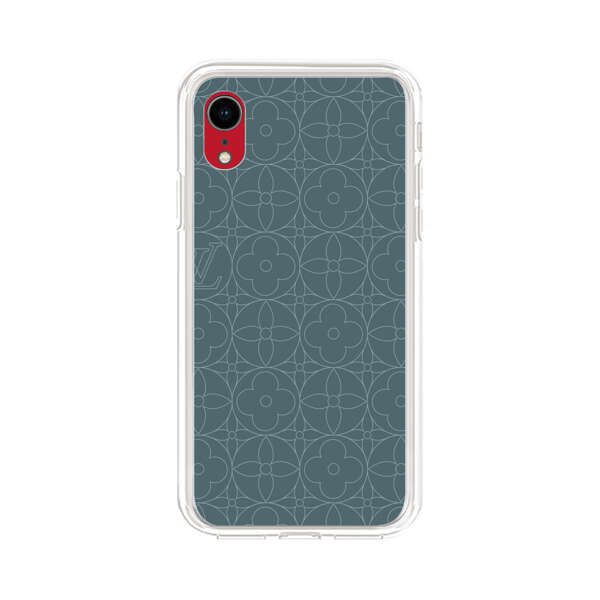 Elegant Blue Geometric Floral Pattern iPhone XR Case