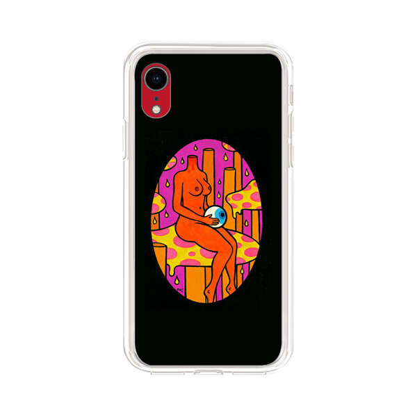 Faceless Nude Figure Holding Sphere Abstract Art iPhone XR Case
