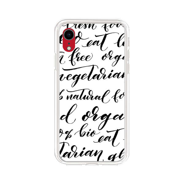 Healthy Food Lifestyle Calligraphy Pattern iPhone XR Case