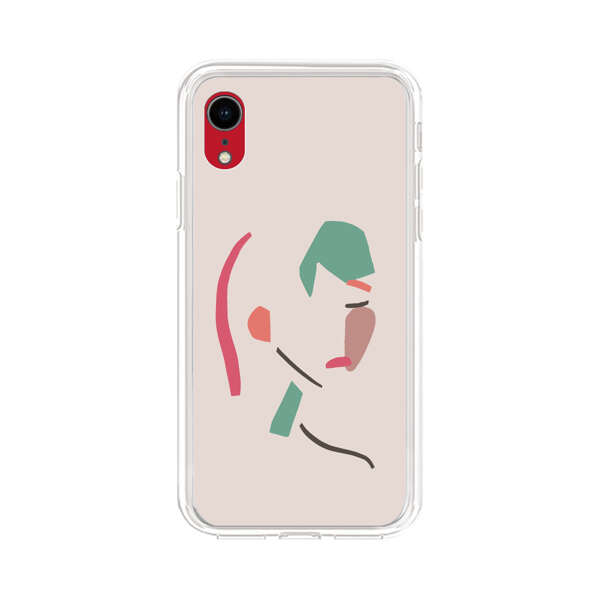 Minimalist Abstract Line Art Woman Face iPhone XR Case