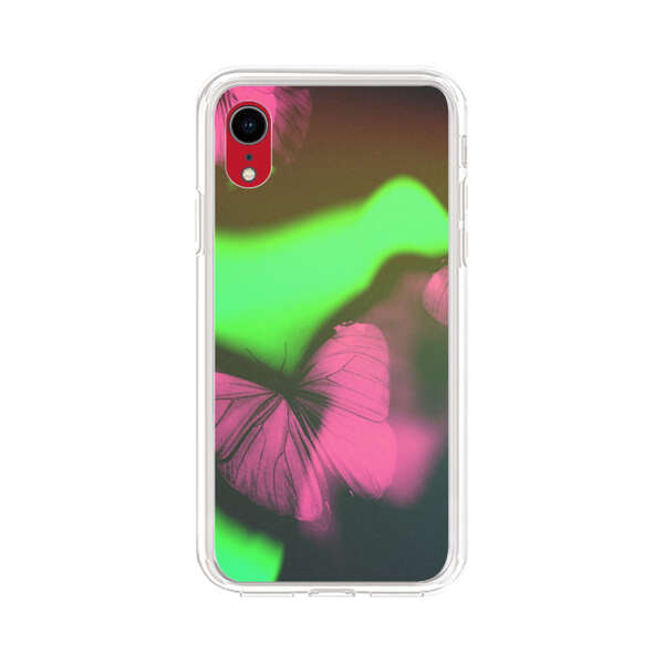 Pink Butterflies Green Background iPhone XR Case