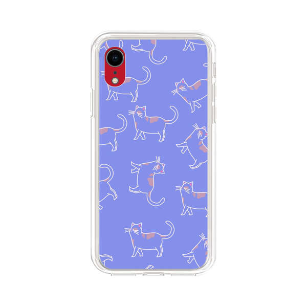 Playful Cartoon Cats on Purple Background iPhone XR Case