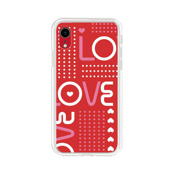 Red Love Typography Pattern iPhone XR Case