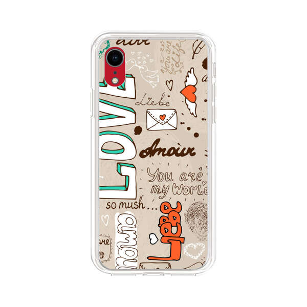 Romantic Love Doodle Collage iPhone XR Case