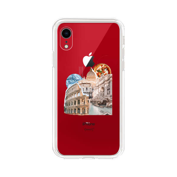 Rome Landmarks with Pizza iPhone XR Case