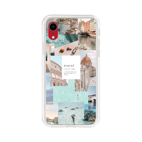 Travel Scenic Collage with Landmarks and Coastline iPhone XR Case