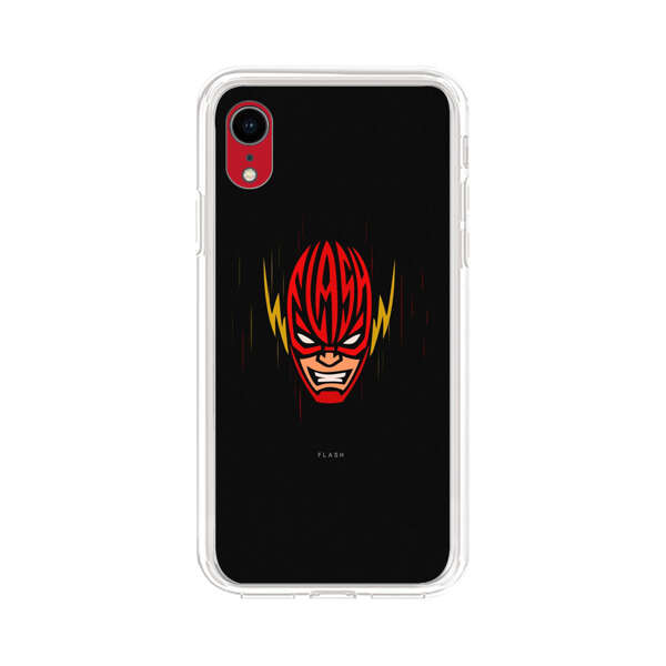Vibrant Superhero Face with Lightning Bolts iPhone XR Case