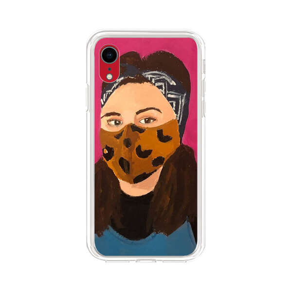 Woman Leopard Print Face Mask iPhone XR Case