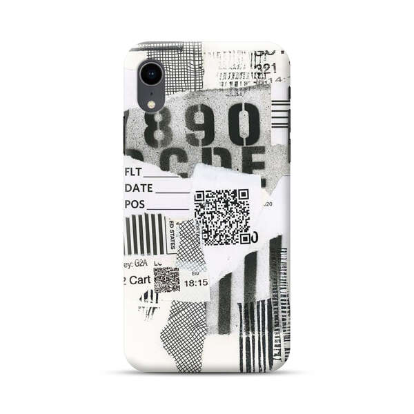 Abstract Collage Torn Paper Barcodes iPhone XR Hard Case