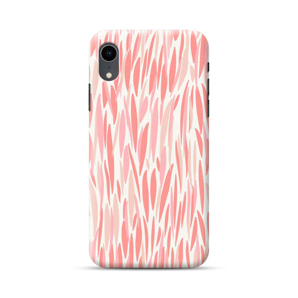 Abstract Coral Wavy Lines Pattern iPhone XR Hard Case