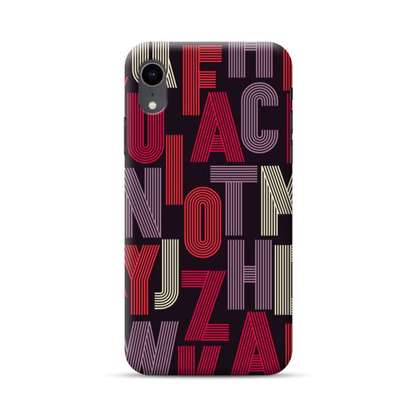 Abstract Letters Pattern iPhone XR Hard Case