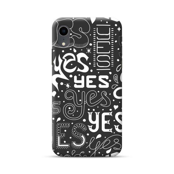 Bold Playful Typography Yes Pattern iPhone XR Hard Case