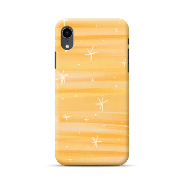 Bright Orange Star Pattern iPhone XR Hard Case