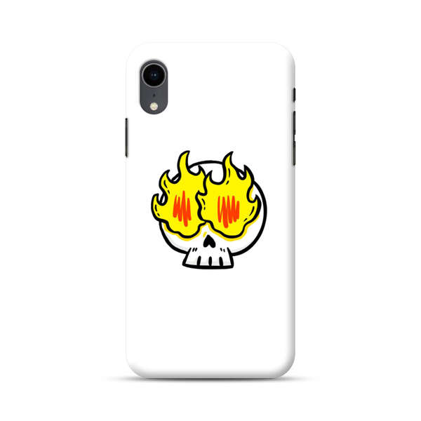 Cartoon Skull with Flames iPhone XR Hard Case