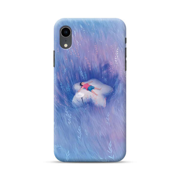 Child Relaxing in Dreamy Field iPhone XR Hard Case