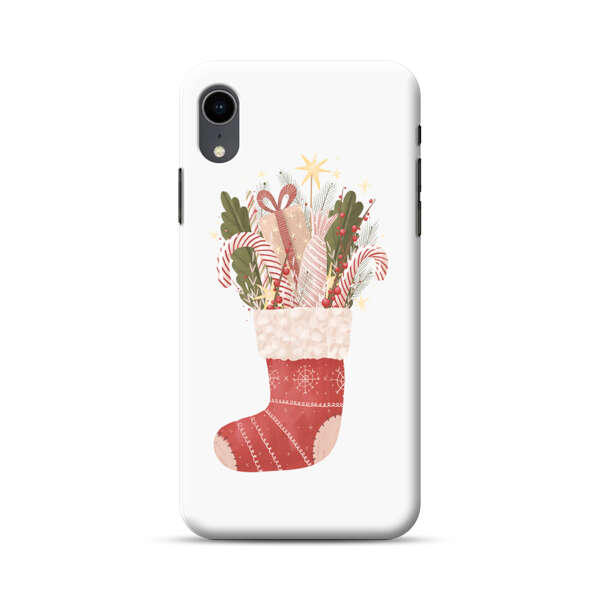 Christmas Stocking with Gifts and Candy Canes iPhone XR Hard Case