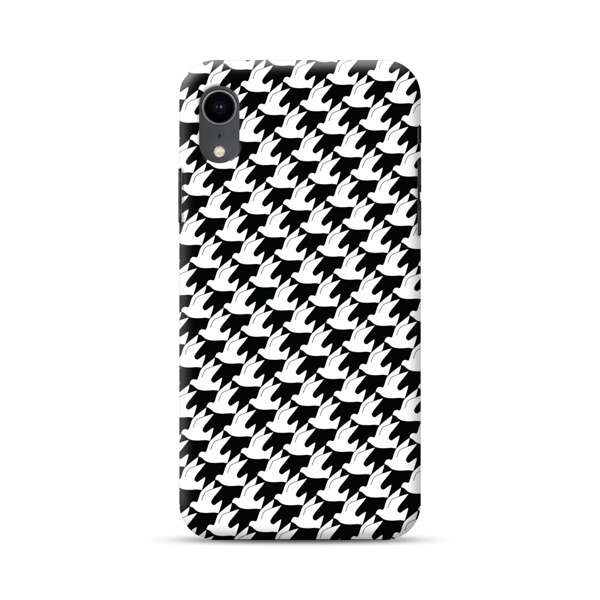 Classic Black and White Houndstooth Pattern iPhone XR Hard Case