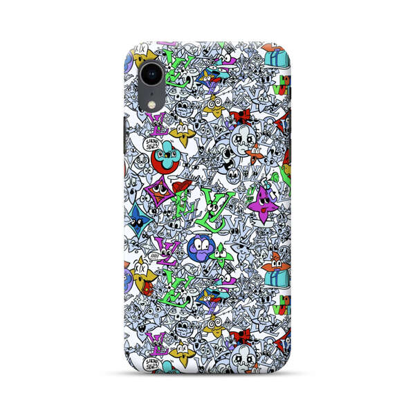 Colorful Cartoon Graffiti Pattern iPhone XR Hard Case