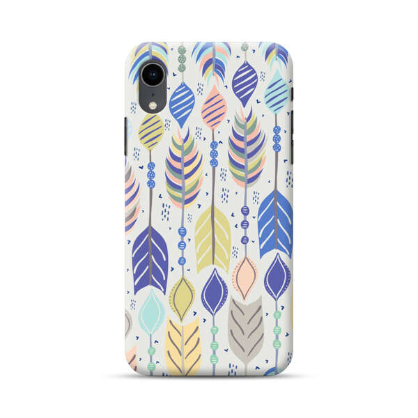 Colorful Feathers Pattern Pastel iPhone XR Hard Case