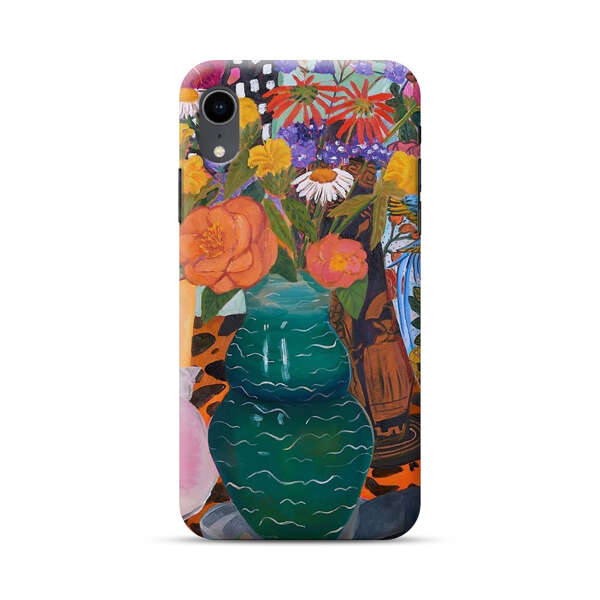 Colorful Still Life with Flower Vases and Shell iPhone XR Hard Case