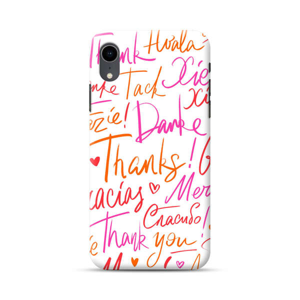 Colorful Thank You Multilingual Pattern iPhone XR Hard Case