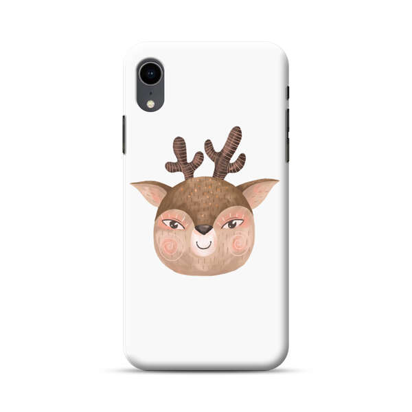 Cute Cartoon Deer Face iPhone XR Hard Case