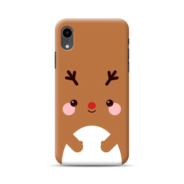 Cute Minimalist Reindeer Cartoon iPhone XR Hard Case