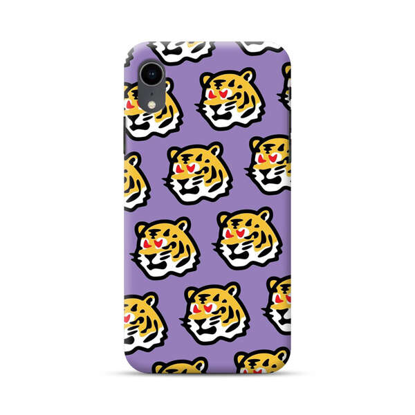 Cute Tiger with Heart Eyes Pattern iPhone XR Hard Case