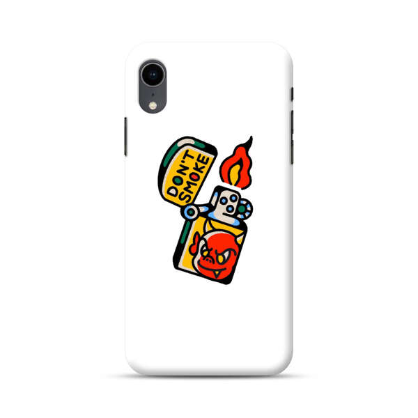 Don't Smoke Vintage Lighter with Devil Face iPhone XR Hard Case
