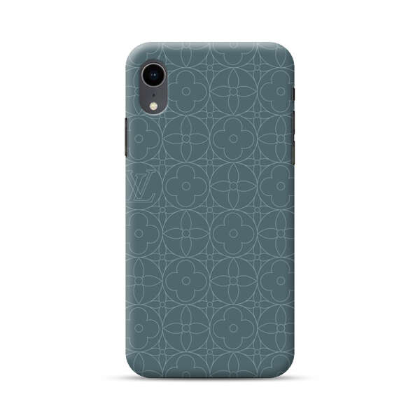 Elegant Blue Geometric Floral Pattern iPhone XR Hard Case