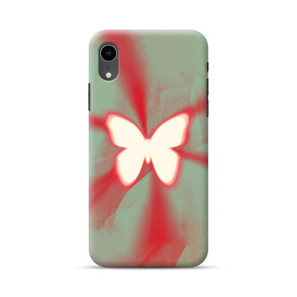 Glowing White Butterfly Abstract Radiant Design iPhone XR Hard Case