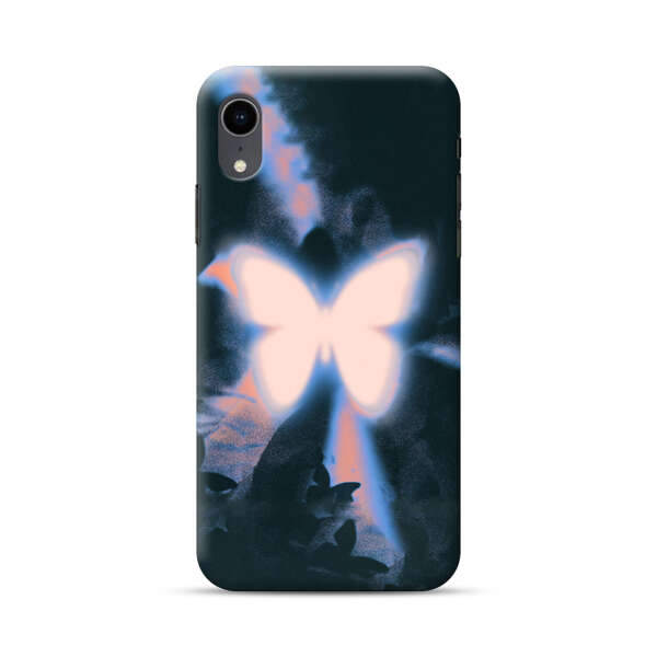 Glowing White Butterfly iPhone XR Hard Case