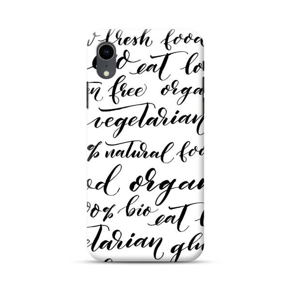 Healthy Food Lifestyle Calligraphy Pattern iPhone XR Hard Case