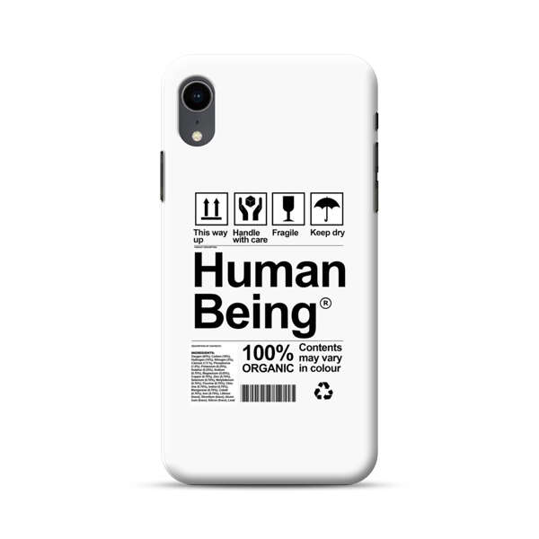 Human Being Fragile Label Design iPhone XR Hard Case