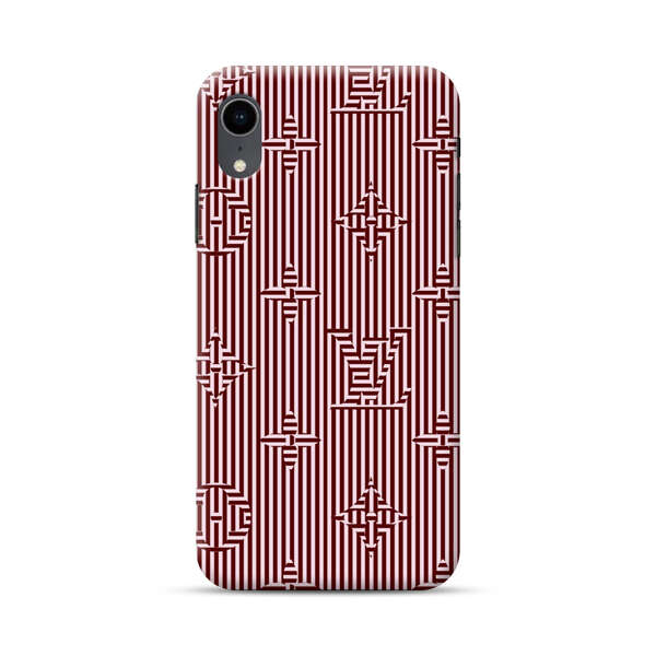 Intricate Geometric Striped Pattern iPhone XR Hard Case