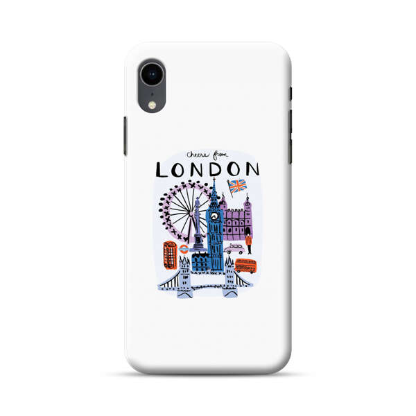 London Iconic Landmarks Illustration iPhone XR Hard Case