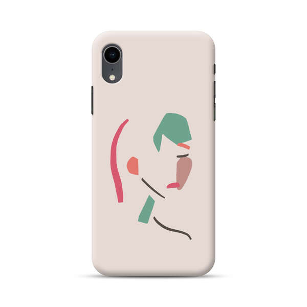 Minimalist Abstract Line Art Woman Face iPhone XR Hard Case