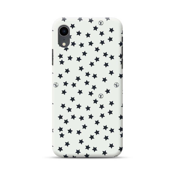 Minimalist Black Stars Pattern iPhone XR Hard Case