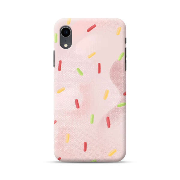 Pastel Pink Sprinkles Pattern iPhone XR Hard Case