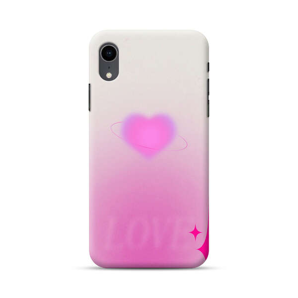 Pink Glowing Heart Love Sparkle iPhone XR Hard Case