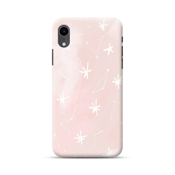 Pink Stars and Constellation Pattern iPhone XR Hard Case
