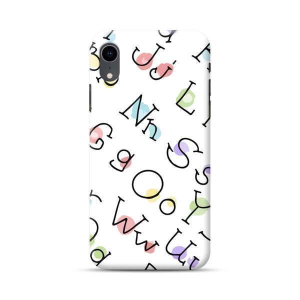 Playful Alphabet Pattern with Colorful Letters iPhone XR Hard Case