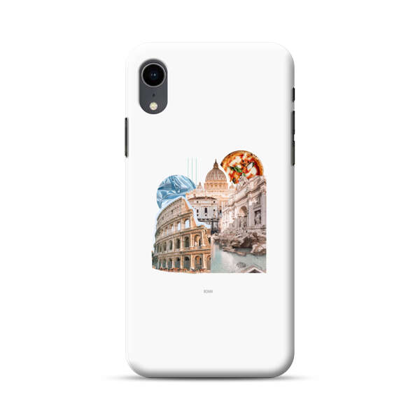 Rome Landmarks with Pizza iPhone XR Hard Case