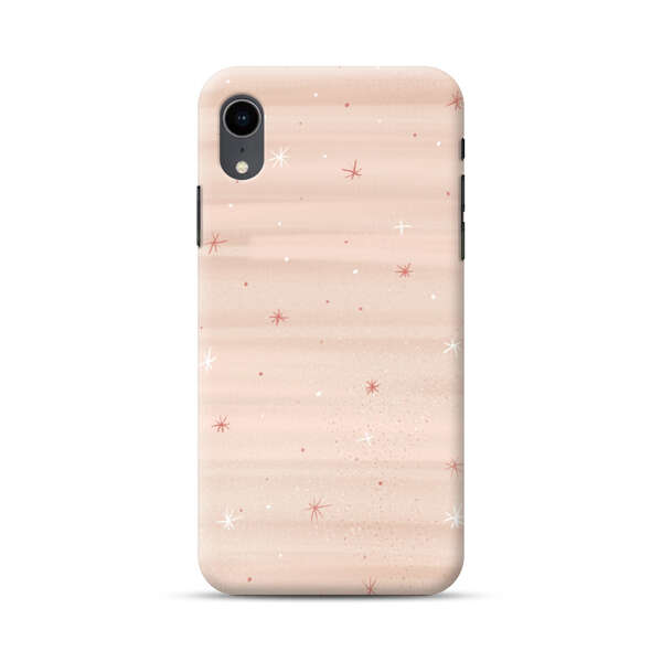 Soft Pink Background with Delicate Stars iPhone XR Hard Case