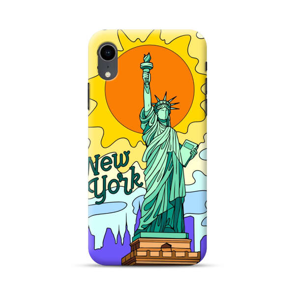 Statue of Liberty New York Artistic Sun iPhone XR Hard Case