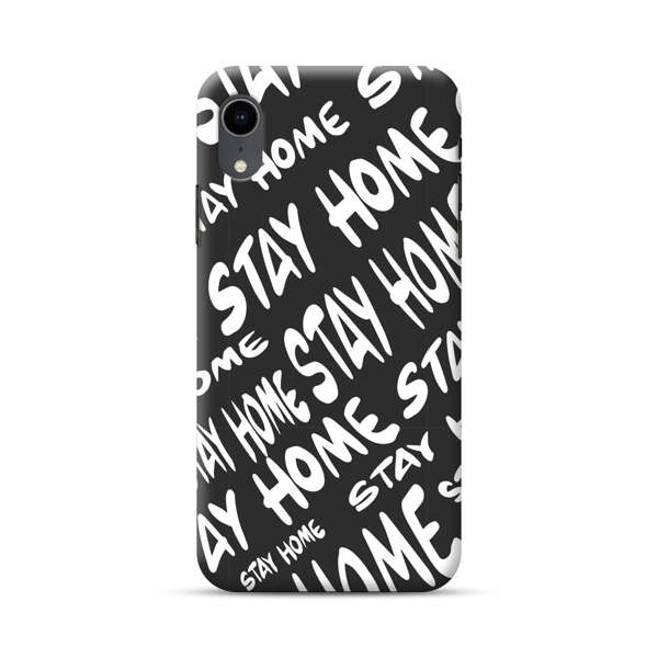 Stay Home Pattern iPhone XR Hard Case
