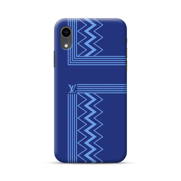Stylish Geometric Zigzag Pattern in Blue iPhone XR Hard Case